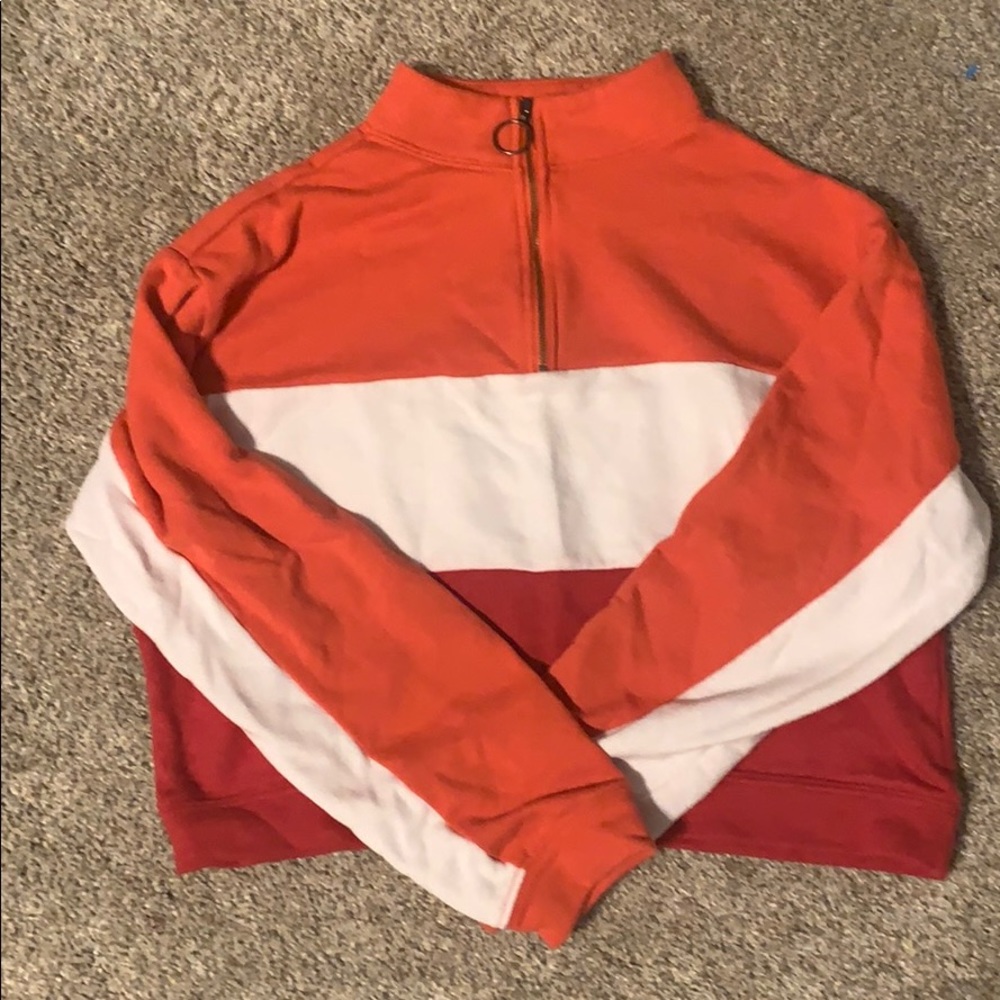 cropped retro zip up